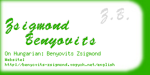 zsigmond benyovits business card